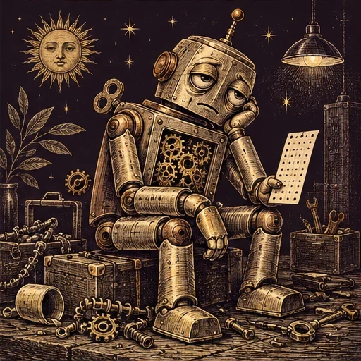 Il robot in riserva: carta illustrata dell’oracolo Giornataccia